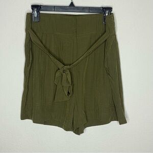 NSR Olive Green Rayon High Rise Shorts Size L NWOT